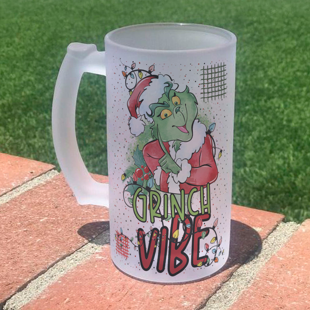 Funny Green Mean One Beer Mug Sublimation Designs PNG | Sarcastic Christmas Beer Stein Wrap Bundle