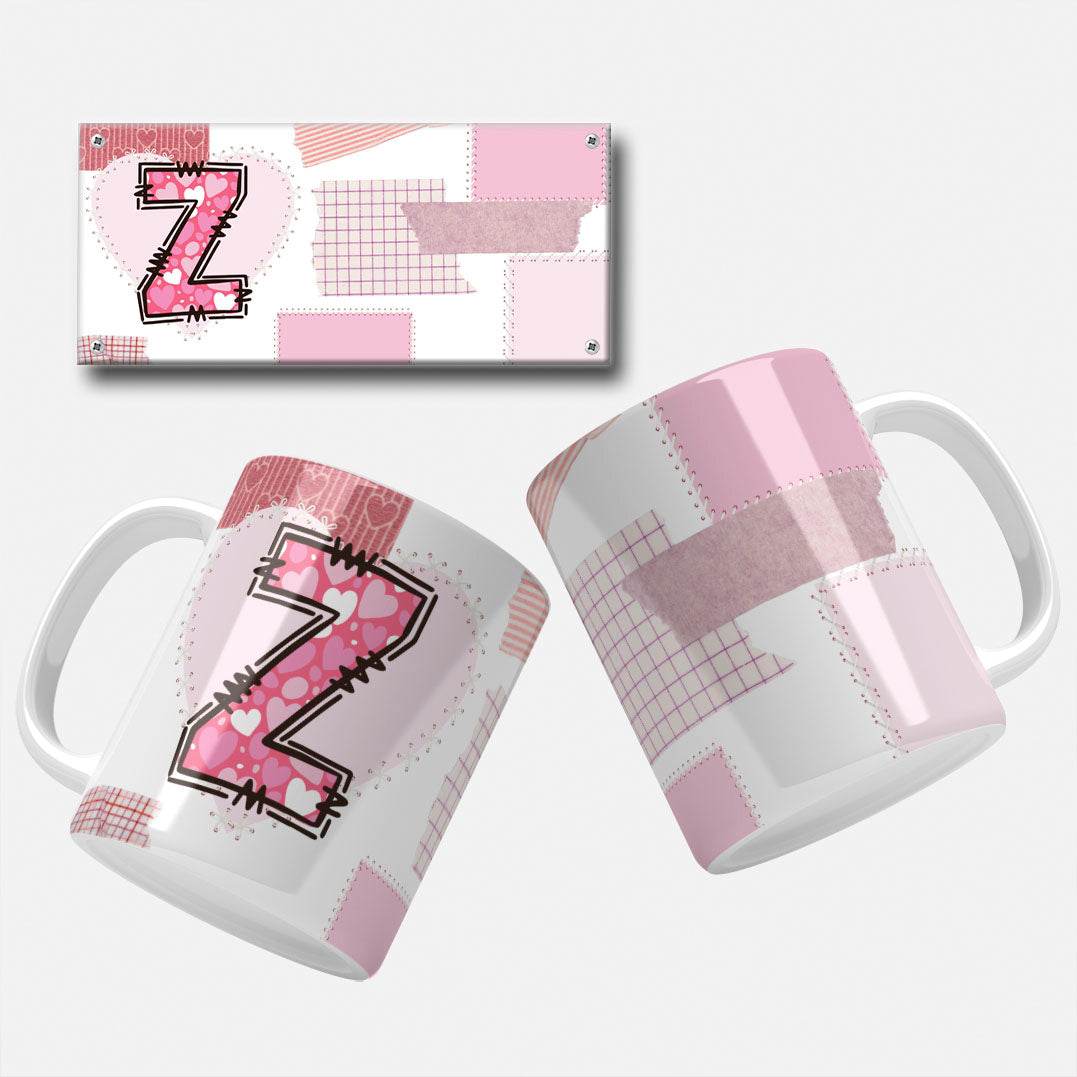 Personalized Initials Mug Designs - 26 Alphabet Designs Set