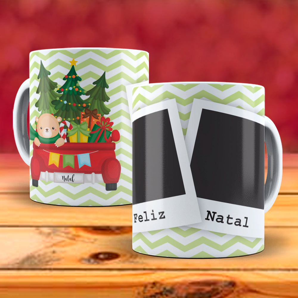 Christmas Photo Mug Sublimation PNG Bundle | Add Your Own Photo Frame Mug Wrap PNG