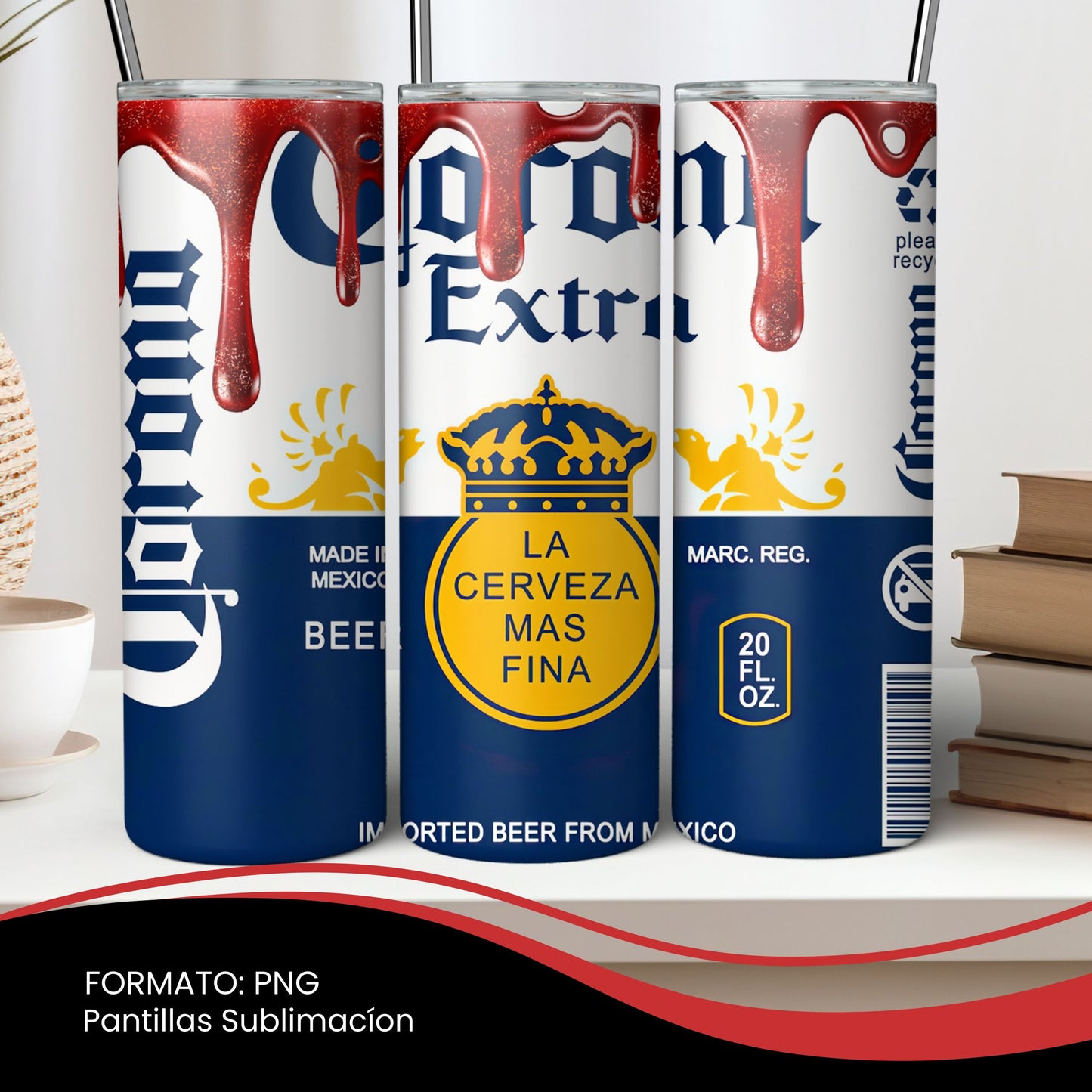 Coors Light 20oz beer can tumbler wrap design