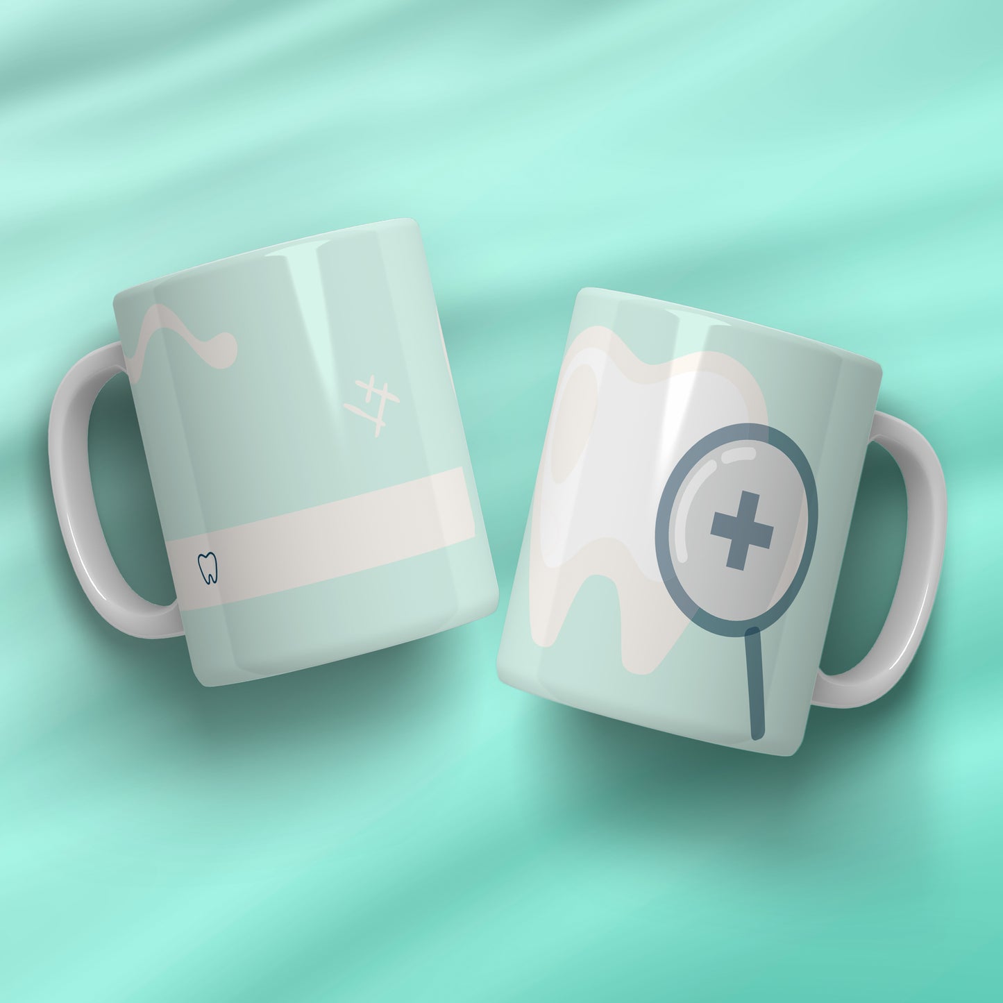 Dental Mug Sublimation PNG Bundle | Mint Green Dental Hygienist Coffee Cup Wrap Digital PNG