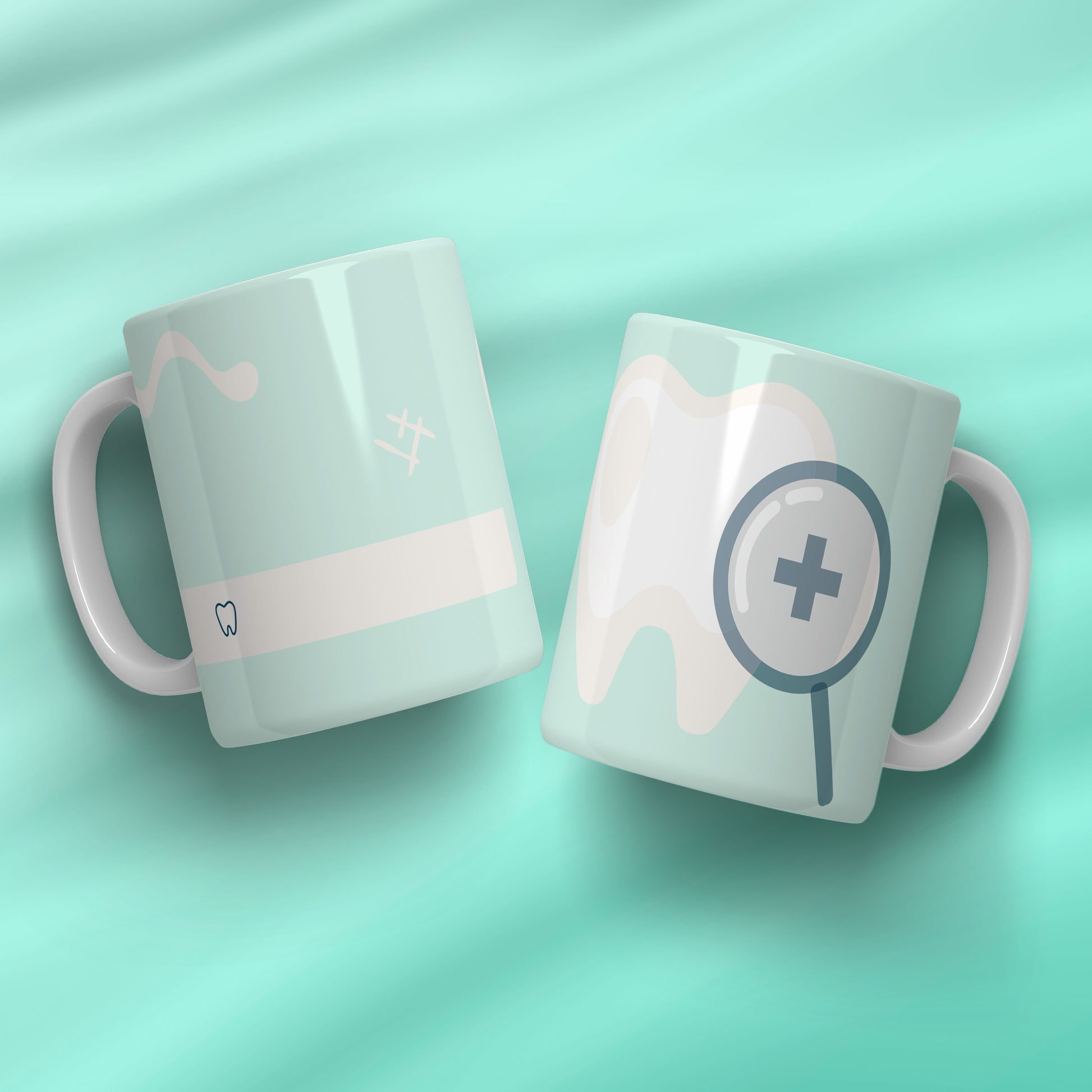 Dental Mug Sublimation PNG Bundle | Mint Green Dental Hygienist Coffee Cup Wrap Digital PNG