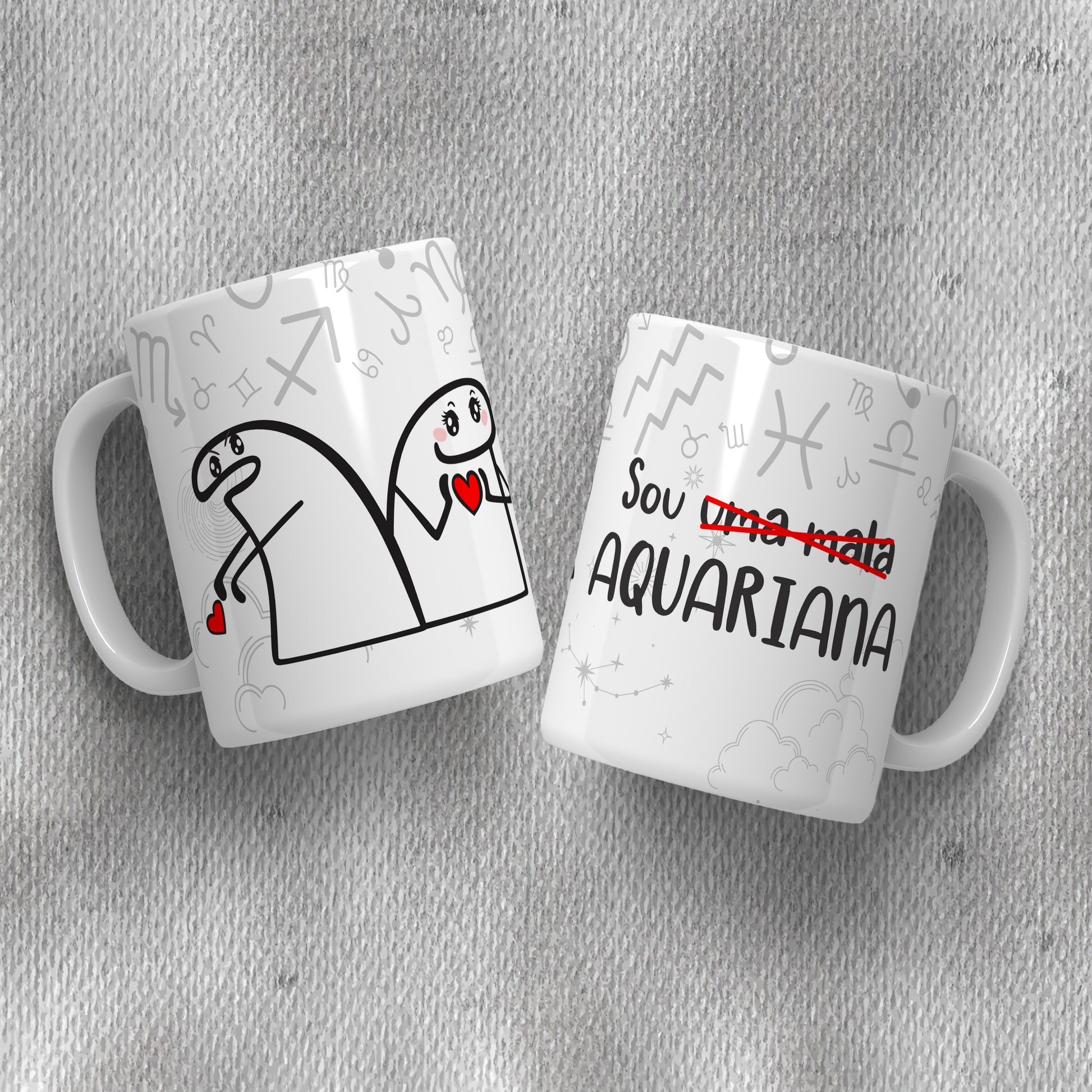 Funny Flork Zodiac Mug Sublimation PNG Bundle | Meme Astrology Mug Wrap