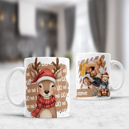 Personalized Christmas Mug Sublimation PNG | Custom Photo Mug Design | Editable Name Template