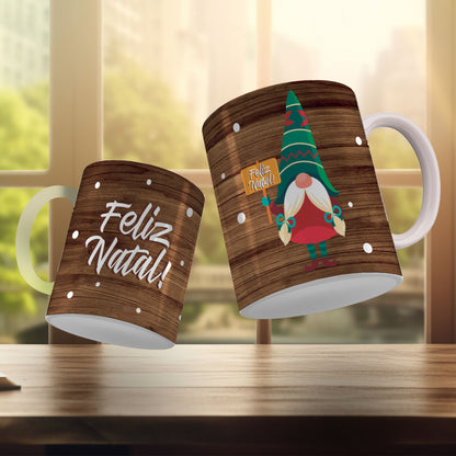 Cute Christmas Mug Sublimation Design PNG Bundle | Santa Gnome Xmas Tree Coffee Cup Wrap PNG