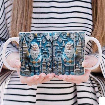3D Papercut Christmas Mug Sublimation PNG Bundle | Winter Wonderland Coffee Cup Designs