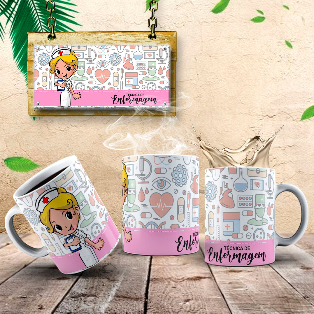 Nurse Technician Mug Wrap Bundle PNG |  Healthcare Worker Appreciation Gift
