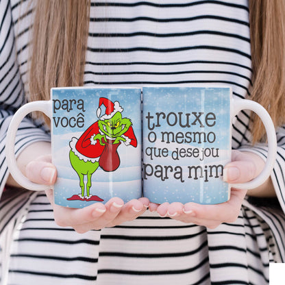 Funny Green Christmas Monster Mug Sublimation Wrap PNG Bundle | Sarcastic Holiday Quotes Mug Template