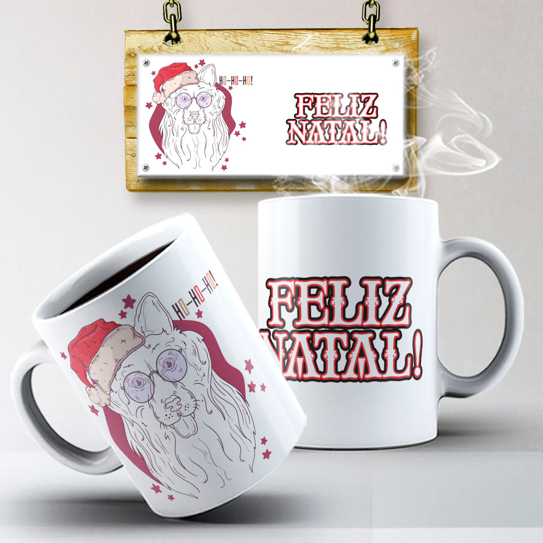 Christmas Pets Mug Sublimation PNG Bundle | Cute Dog and Cat Holiday Mug Wrap Template