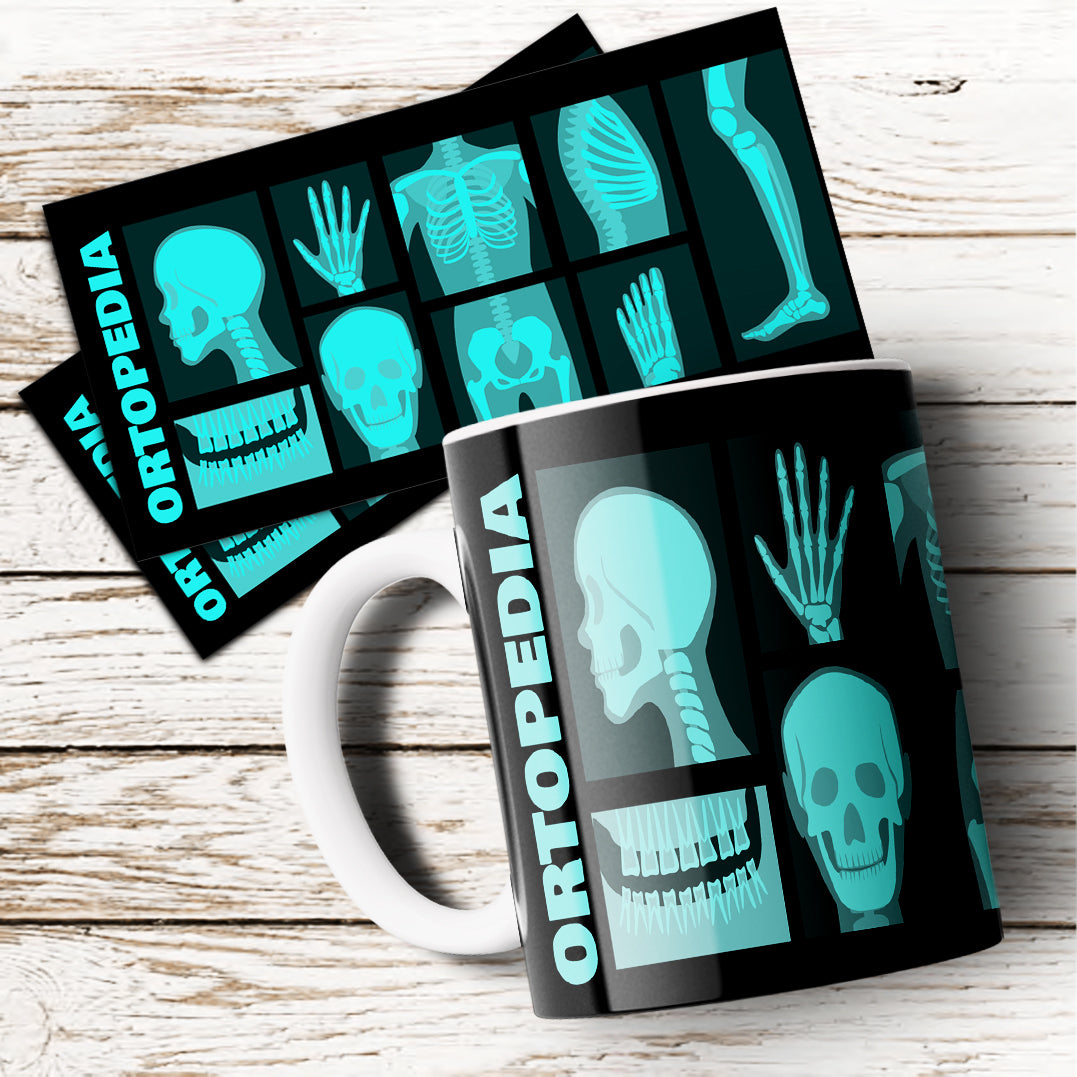 Orthopedics Mug Sublimation PNG Design | X-Ray Tech Coffee Cup Wrap