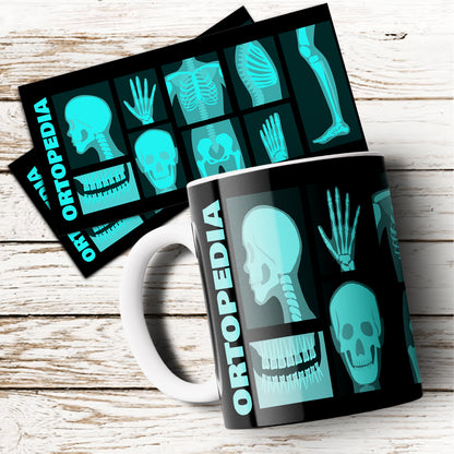Orthopedics Mug Sublimation PNG Design | X-Ray Tech Coffee Cup Wrap