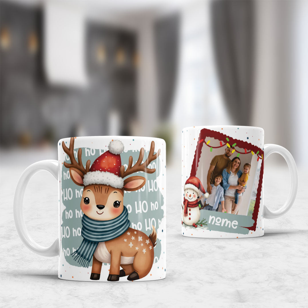 Personalized Christmas Mug Sublimation PNG | Custom Photo Mug Design | Editable Name Template