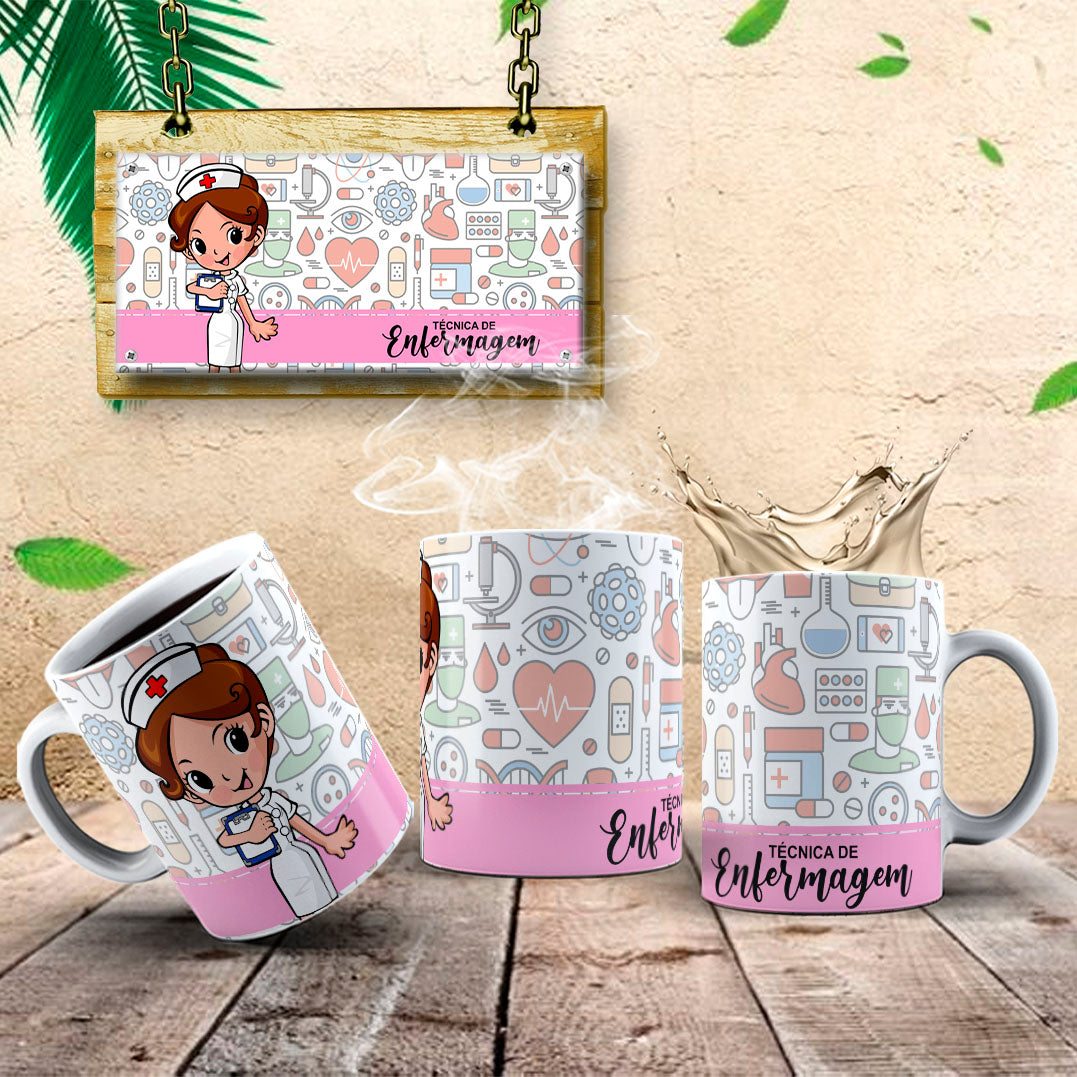 Nurse Technician Mug Wrap Bundle PNG |  Healthcare Worker Appreciation Gift