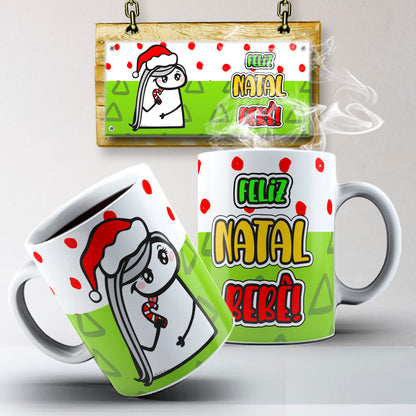 Funny Christmas Flork Mug Sublimation PNG Bundle | Meme Holiday Mug Wrap Template