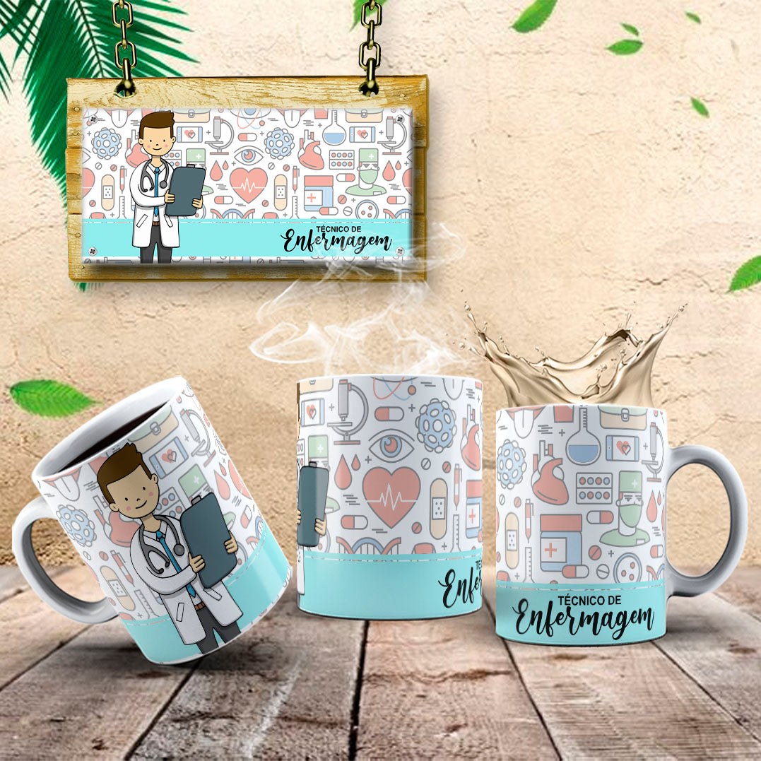 Nurse Technician Mug Wrap Bundle PNG |  Healthcare Worker Appreciation Gift