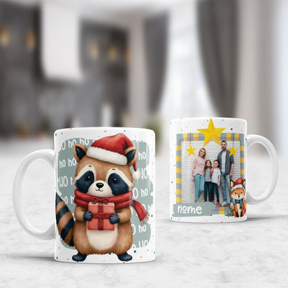 Personalized Christmas Mug Sublimation PNG | Custom Photo Mug Design | Editable Name Template