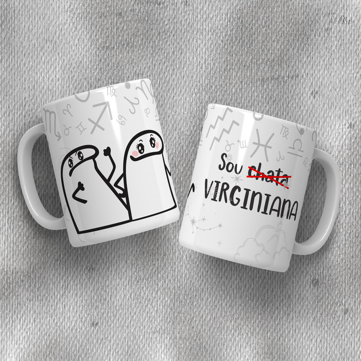 Funny Flork Zodiac Mug Sublimation PNG Bundle | Meme Astrology Mug Wrap