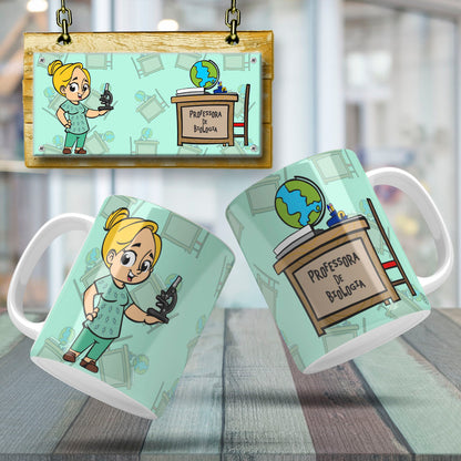 Cute Female Teacher Sublimation PNG Bundle | Mug Wrap Design