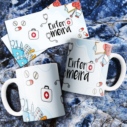 Medical Mug Sublimation PNG Bundle | Nurse Doctor Life Coffee Cup Wrap
