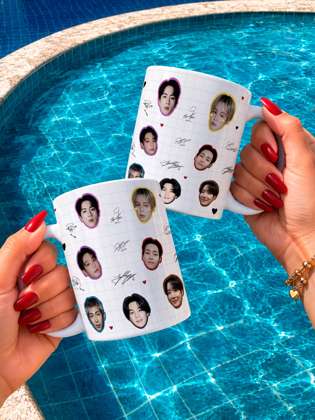 BTS Mug Wrap PNG Bundle | K-pop ARMY Gift Mug Sublimation PNG