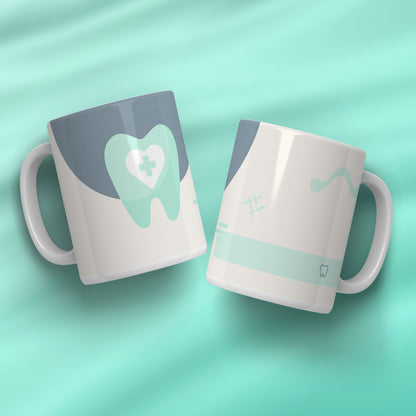 Dental Mug Sublimation PNG Bundle | Mint Green Dental Hygienist Coffee Cup Wrap Digital PNG