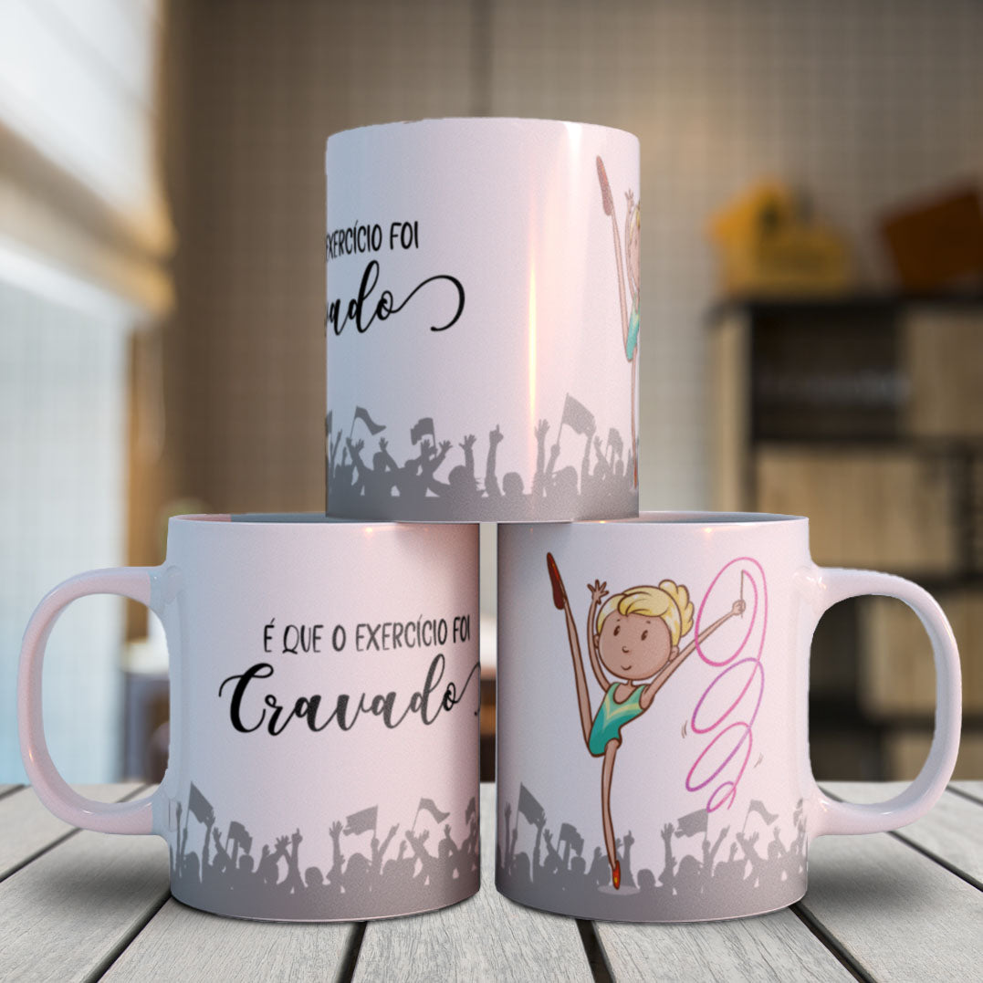 Rhythmic Gymnastics Mug Sublimation Designs PNG | Cute Gymnast Ribbon Hoop Ball Coffee Cup Wrap Bundle