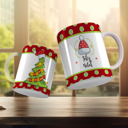 Cute Christmas Mug Sublimation Design PNG Bundle | Santa Gnome Xmas Tree Coffee Cup Wrap PNG