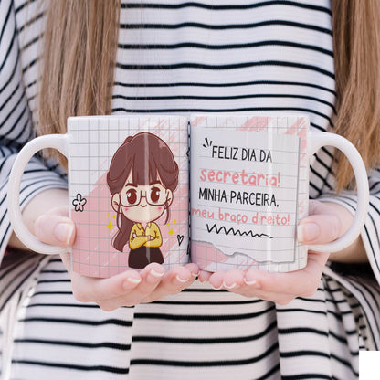 Cute Secretary Mug Sublimation PNG Bundle | Administrative Assistant Day Coffee Cup Wrap