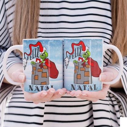Funny Green Christmas Monster Mug Sublimation Wrap PNG Bundle | Sarcastic Holiday Quotes Mug Template