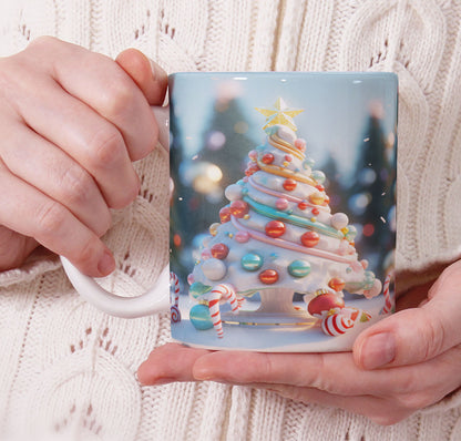 Cute Gingerbread Christmas Mug Sublimation PNG Bundle | 3D Holiday Gingerbread Man & Cookie House Mug Wrap 11oz 15oz Template