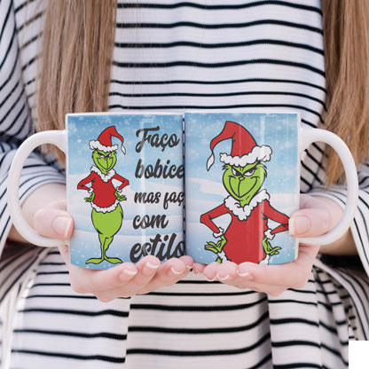 Funny Green Christmas Monster Mug Sublimation Wrap PNG Bundle | Sarcastic Holiday Quotes Mug Template
