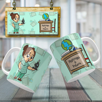 Cute Female Teacher Sublimation PNG Bundle | Mug Wrap Design