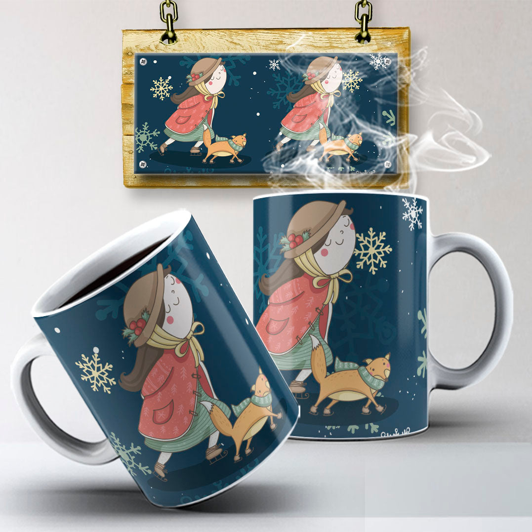 Christmas Pets Mug Sublimation PNG Bundle | Cute Dog and Cat Holiday Mug Wrap Template