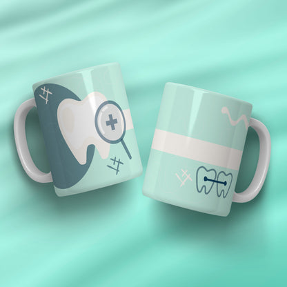 Dental Mug Sublimation PNG Bundle | Mint Green Dental Hygienist Coffee Cup Wrap Digital PNG