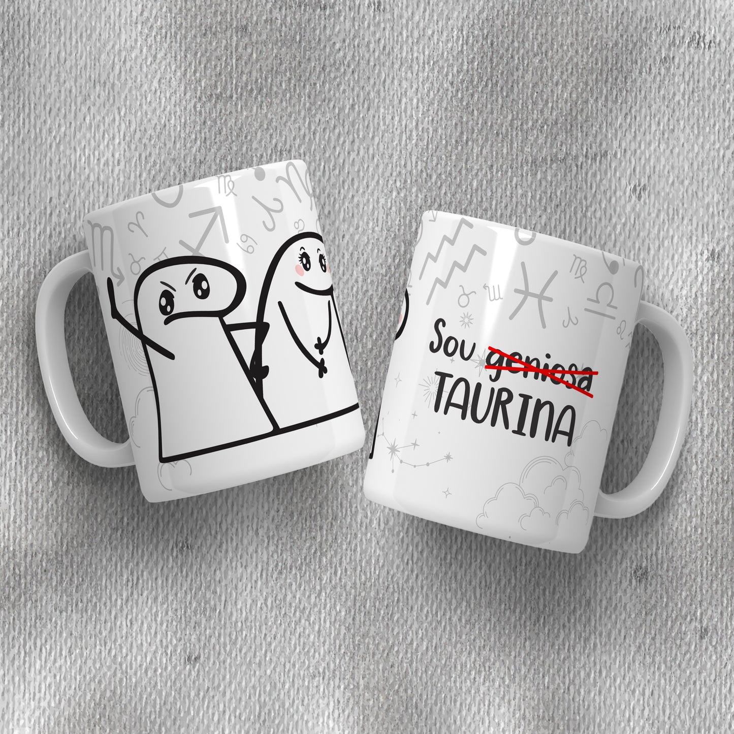 Funny Flork Zodiac Mug Sublimation PNG Bundle | Meme Astrology Mug Wrap