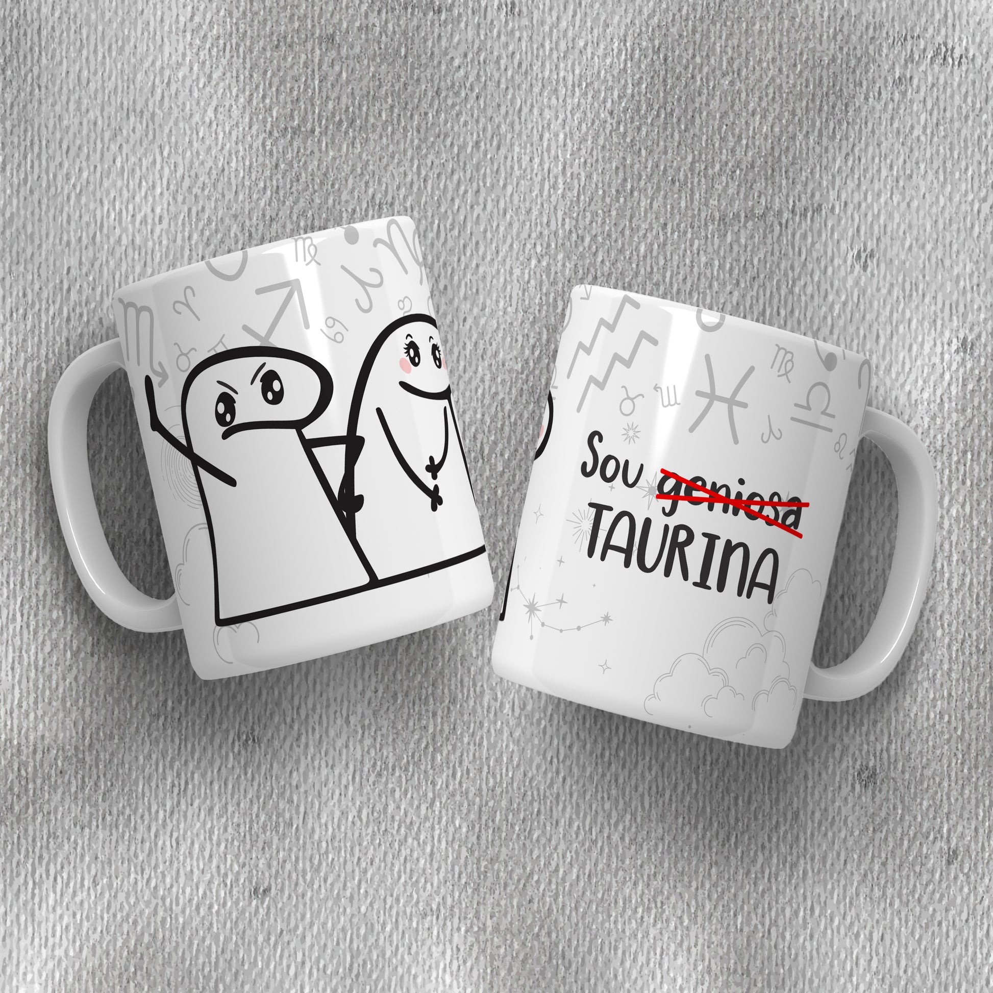 Funny Flork Zodiac Mug Sublimation PNG Bundle | Meme Astrology Mug Wrap