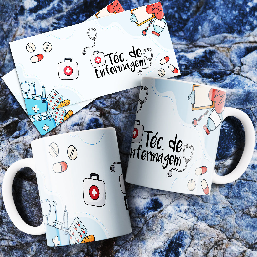 Medical Mug Sublimation PNG Bundle | Nurse Doctor Life Coffee Cup Wrap