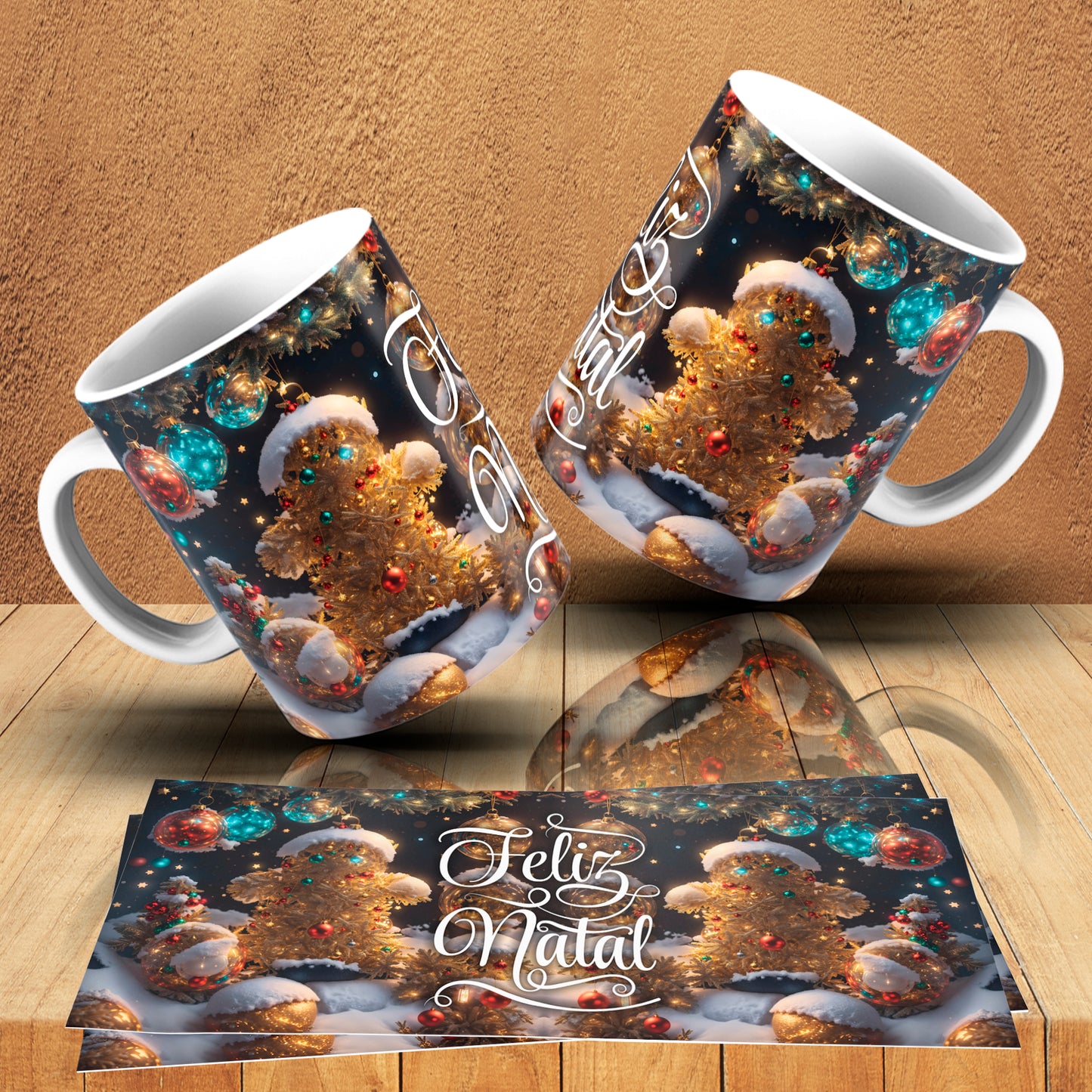 Gingerbread Christmas Mug Wrap Bundle PNG | Cute Gingerbread Man Sublimation Design