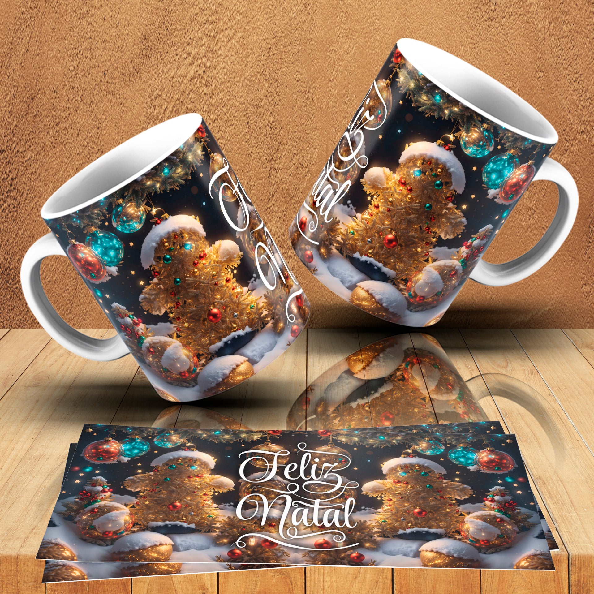 Gingerbread Christmas Mug Wrap Bundle PNG | Cute Gingerbread Man Sublimation Design