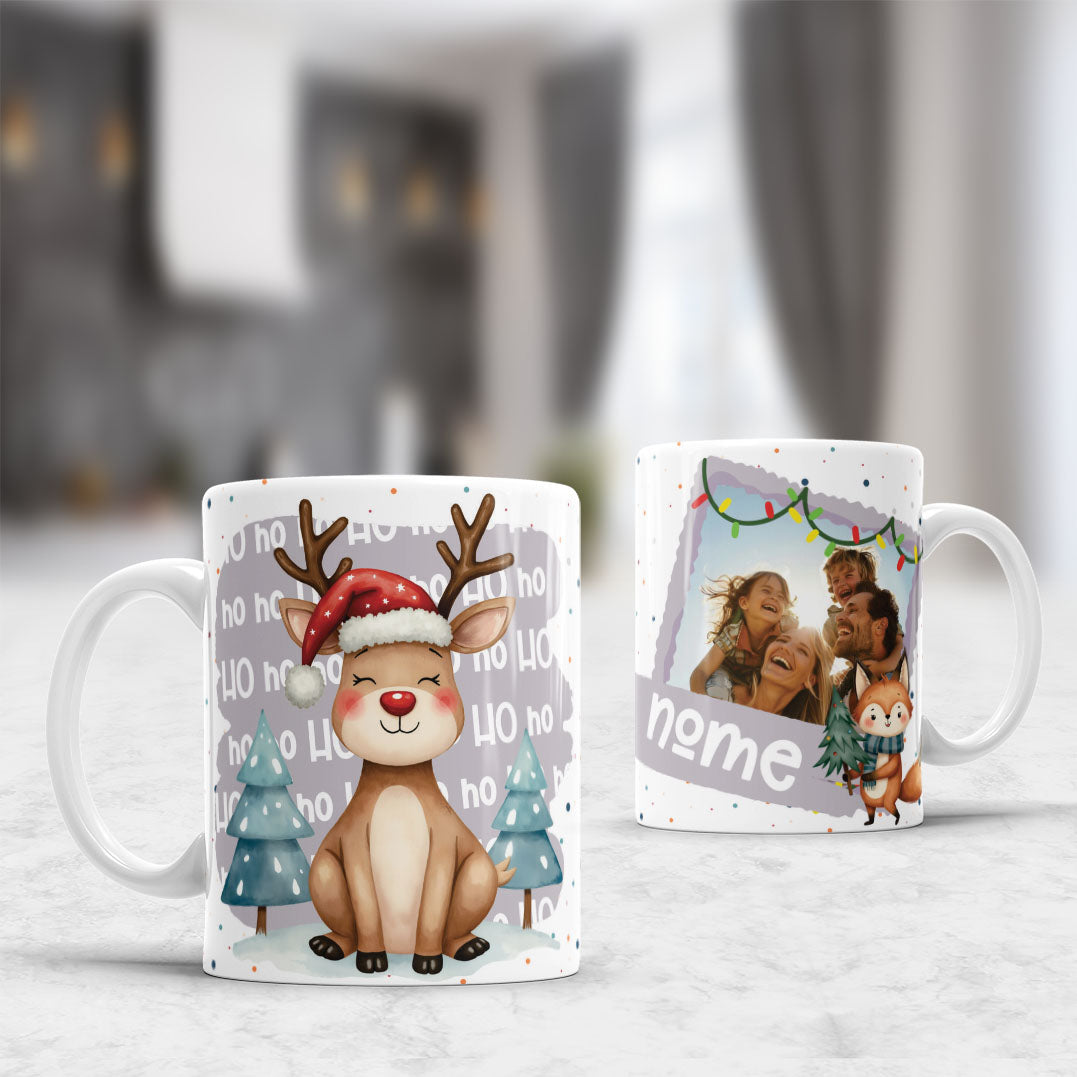 Personalized Christmas Mug Sublimation PNG | Custom Photo Mug Design | Editable Name Template