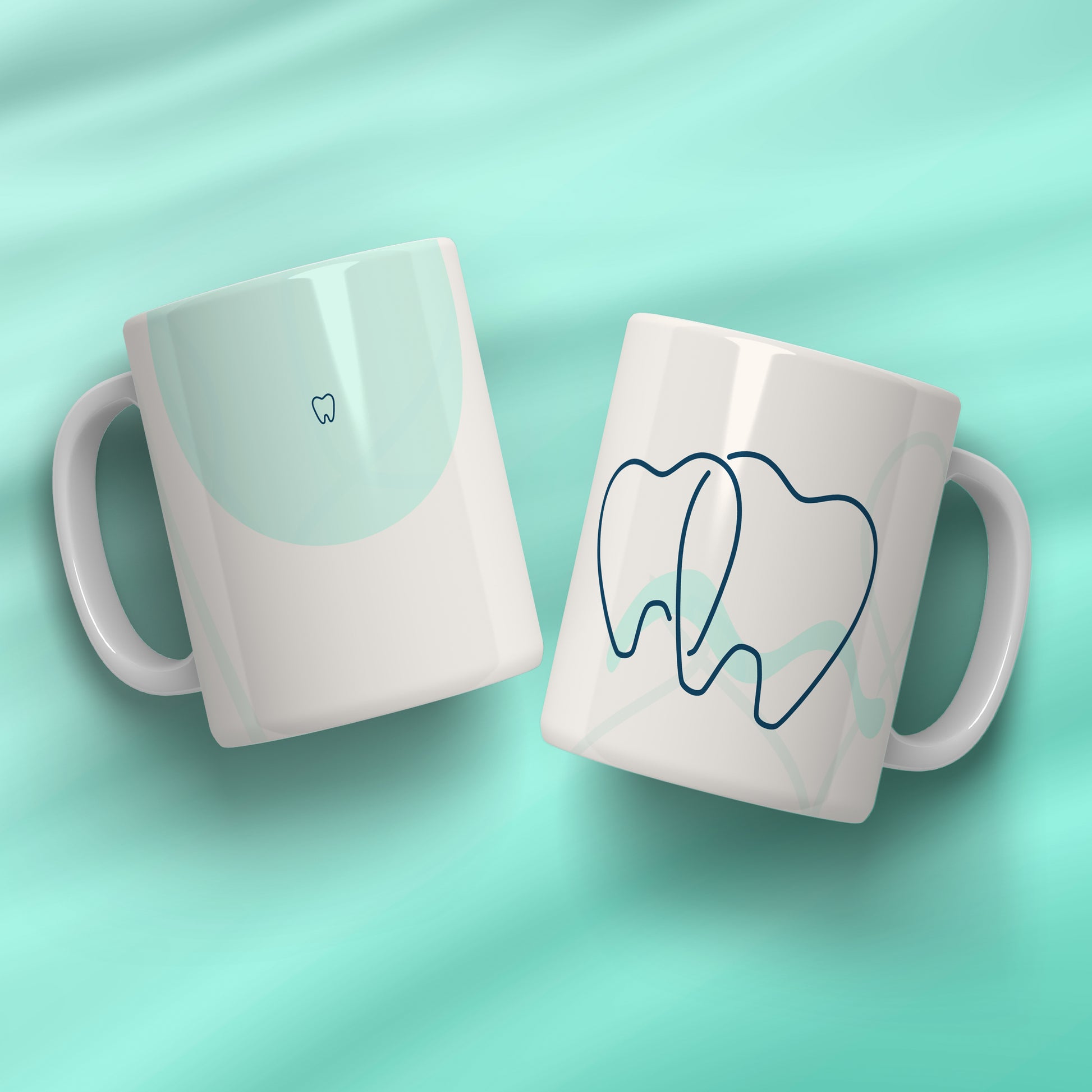 Dental Mug Sublimation PNG Bundle | Mint Green Dental Hygienist Coffee Cup Wrap Digital PNG