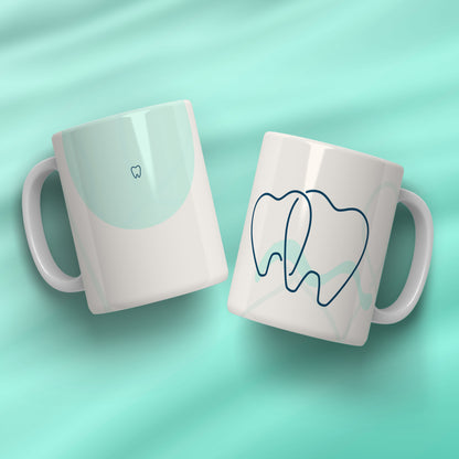 Dental Mug Sublimation PNG Bundle | Mint Green Dental Hygienist Coffee Cup Wrap Digital PNG