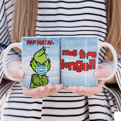 Funny Green Christmas Monster Mug Sublimation Wrap PNG Bundle | Sarcastic Holiday Quotes Mug Template