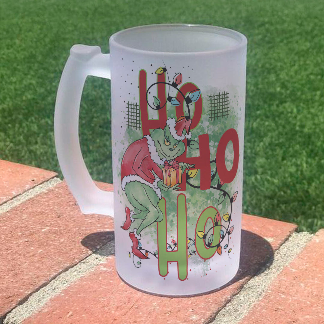 Funny Green Mean One Beer Mug Sublimation Designs PNG | Sarcastic Christmas Beer Stein Wrap Bundle