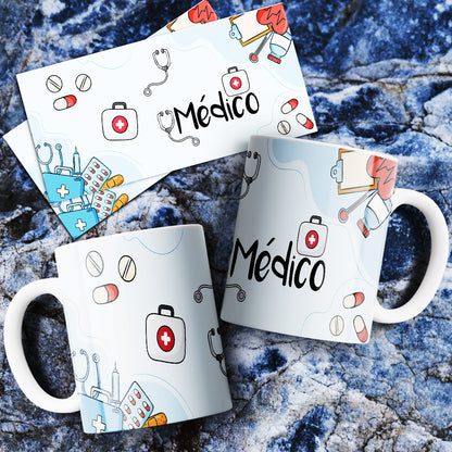 Medical Mug Sublimation PNG Bundle | Nurse Doctor Life Coffee Cup Wrap