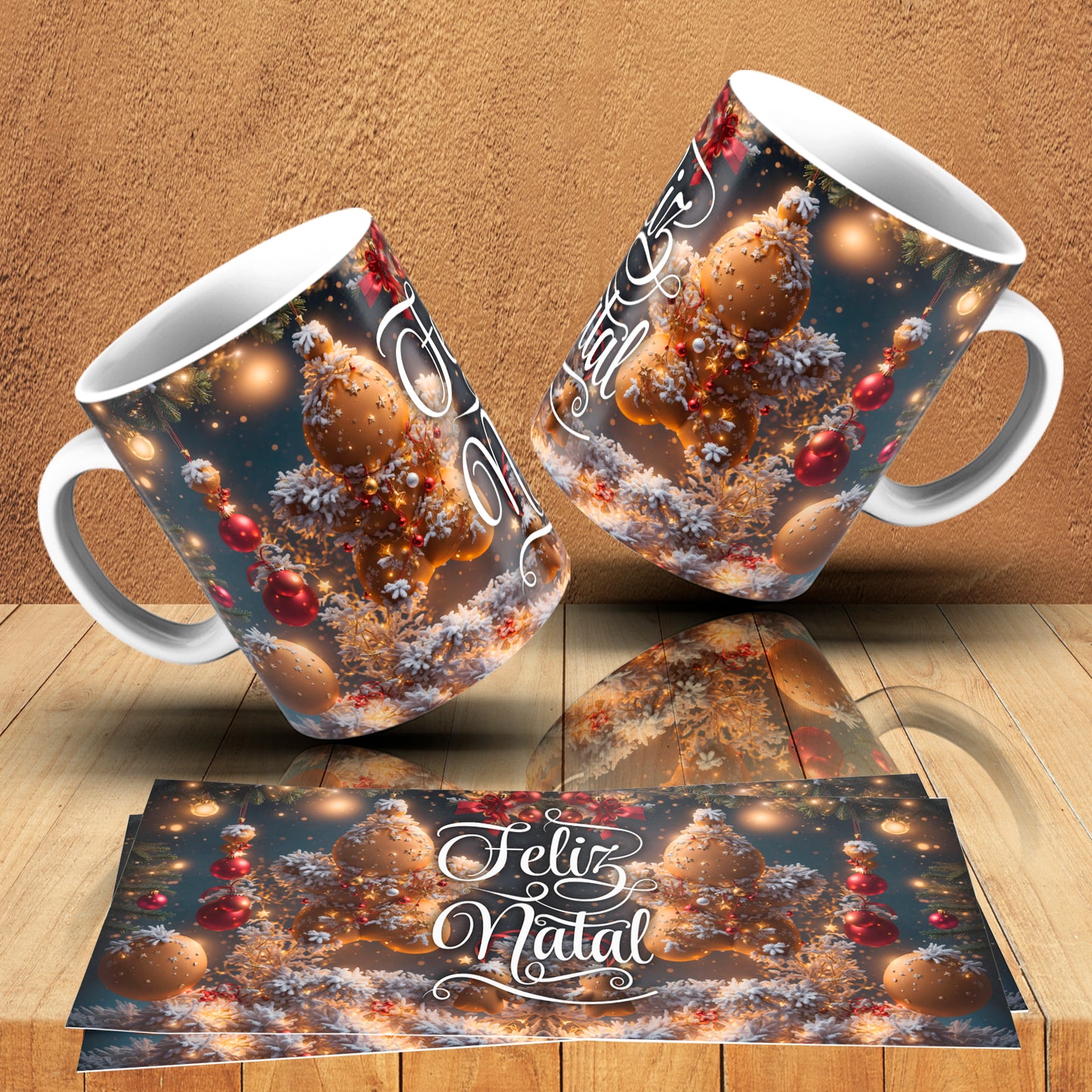 Gingerbread Christmas Mug Wrap Bundle PNG | Cute Gingerbread Man Sublimation Design