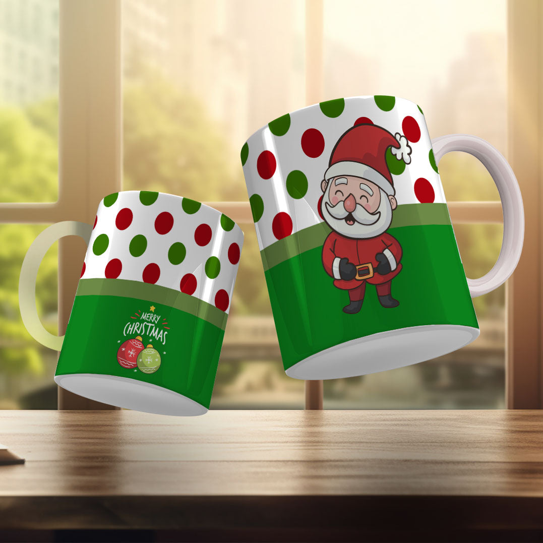 Cute Christmas Mug Sublimation Design PNG Bundle | Santa Gnome Xmas Tree Coffee Cup Wrap PNG