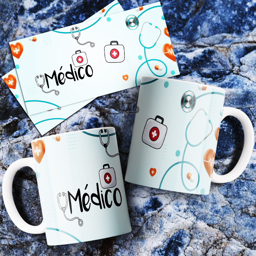 Medical Mug Sublimation PNG Bundle | Nurse Doctor Life Coffee Cup Wrap