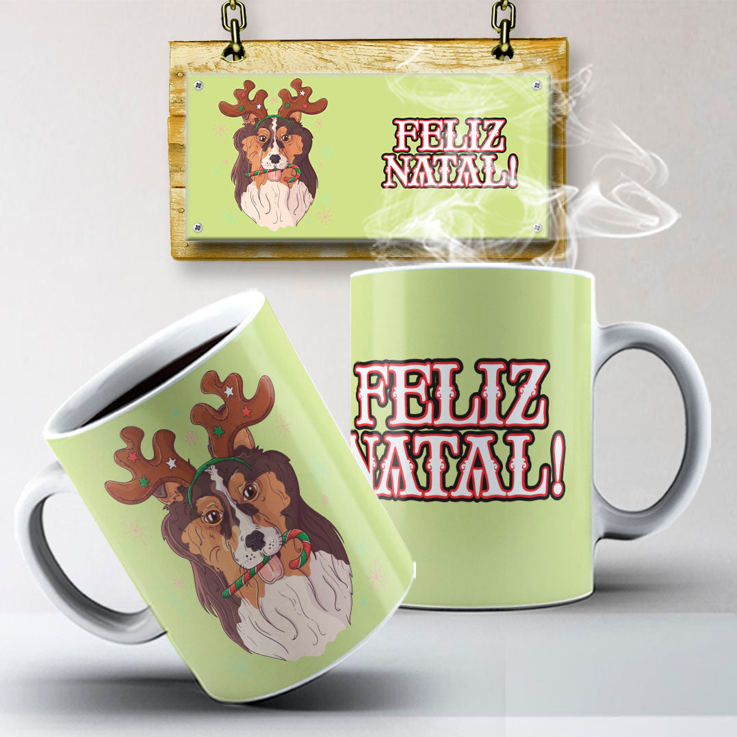 Christmas Pets Mug Sublimation PNG Bundle | Cute Dog and Cat Holiday Mug Wrap Template