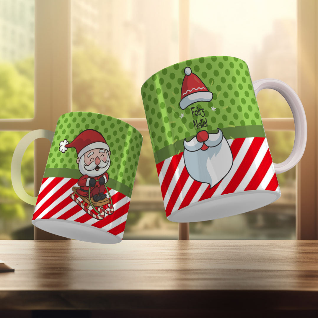 Cute Christmas Mug Sublimation Design PNG Bundle | Santa Gnome Xmas Tree Coffee Cup Wrap PNG